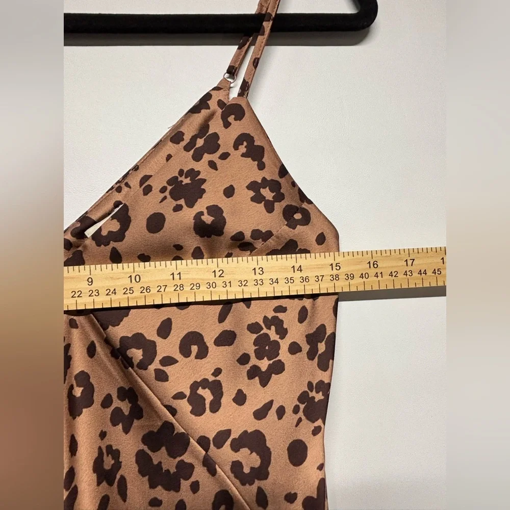 ✨A New Day Leopard Print Satin Slip Dress Size XS